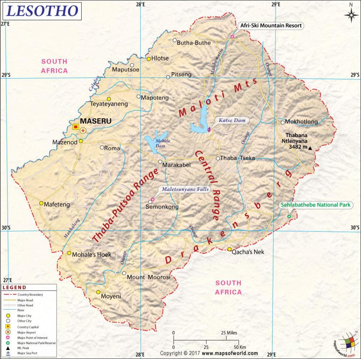 Lesoto hartë fotot