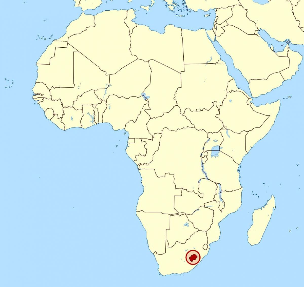Lesoto në afrikë hartë