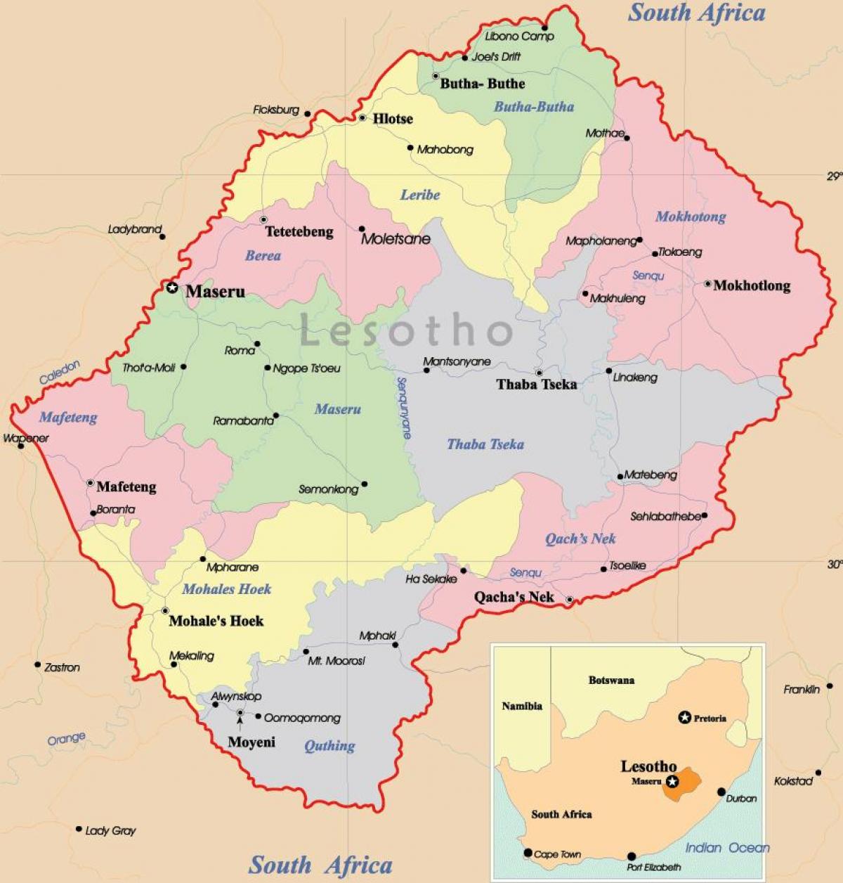 harta e Lesoto