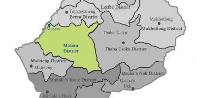 Harta e Lesoto treguar rrethe
